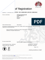Certificate of Registration: QUALITY MANAGEMENT SYSTEM - ISO 13485:2003 & EN ISO 13485:2012