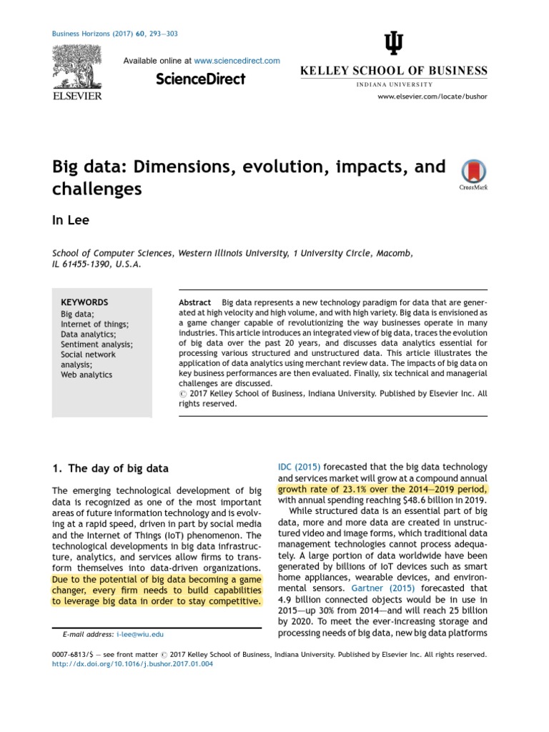 Big Data: Dimensions and Business Impact | PDF | Big Data | Analytics
