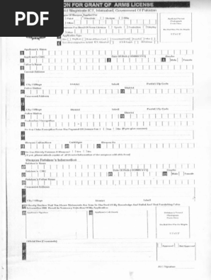 Application For Grant of Arm License PDF | PDF