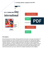 Le Marketing International - Stratégie Globale, Campagne Locale PDF - Télécharger, Lire PDF
