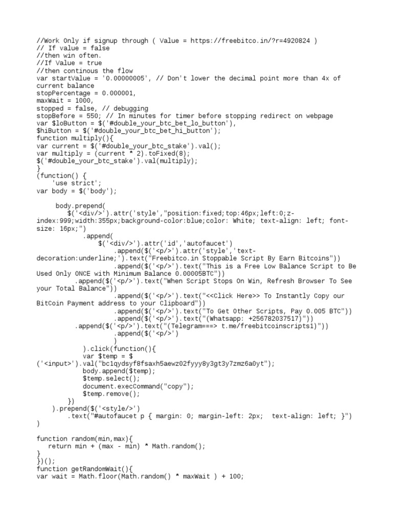 Bitcoin Roulette Balance Script | PDF