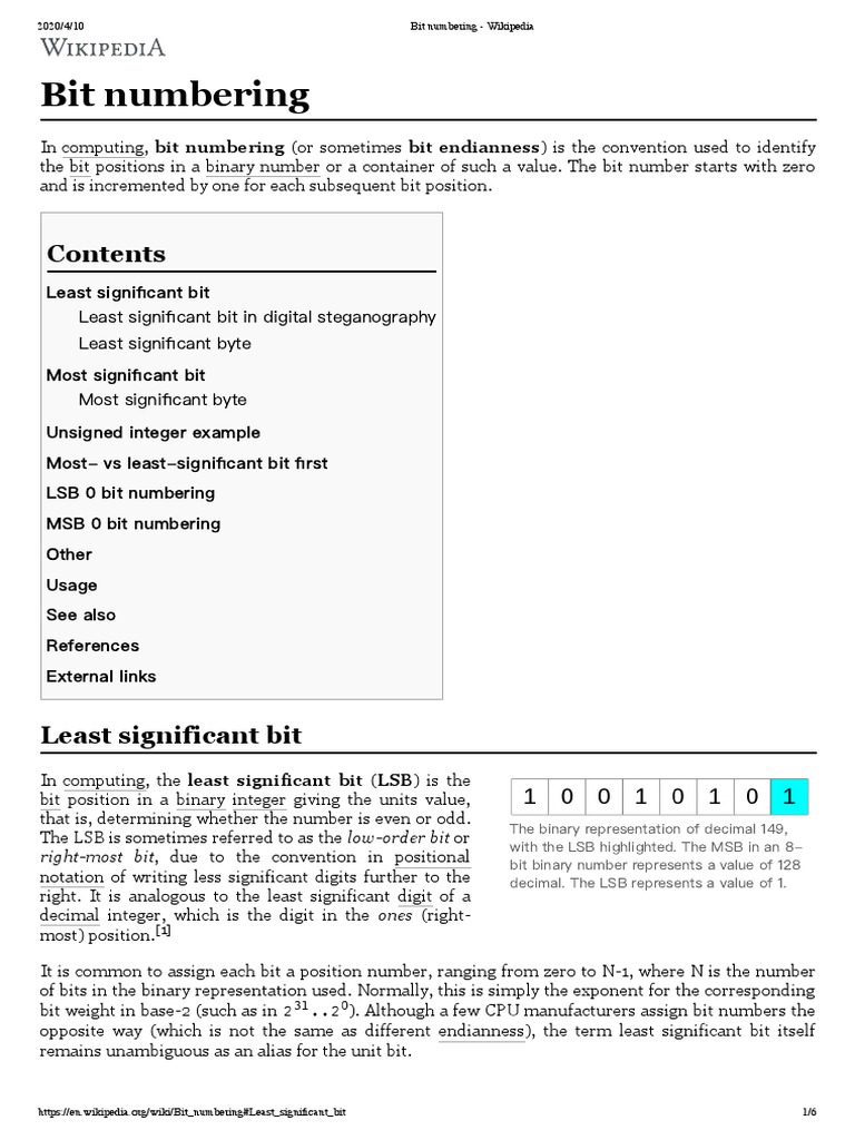 Bit Numbering - Wikipedia | PDF | Lexicology | Elementary Mathematics