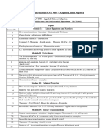 Schedule of Instructions MAT 3004 - Applied Linear Algebra