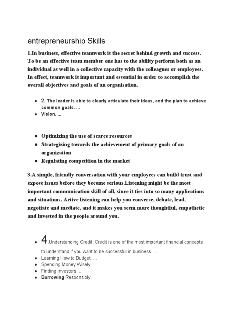 Essential Entrepreneurship Skills Guide | PDF | Career & Growth | Business