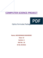 Computer Science Project: Optics Formulae Package