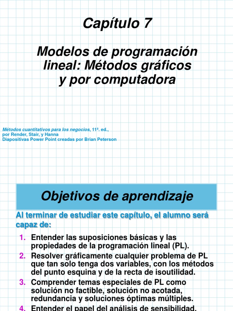 7 - Modelos de PL Grafico y Por Computadora | PDF | Programación lineal ...