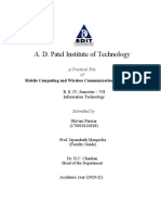 A. D. Patel Institute of Technology: Mobile Computing and Wireless Communication (2170710)