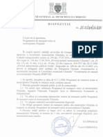 Dispoziția Nr. 585-d Din 28 Octombrie 2020 Cu Privire La Aprobarea Programului de Transport Rutier Al Municipiului Chișinău"