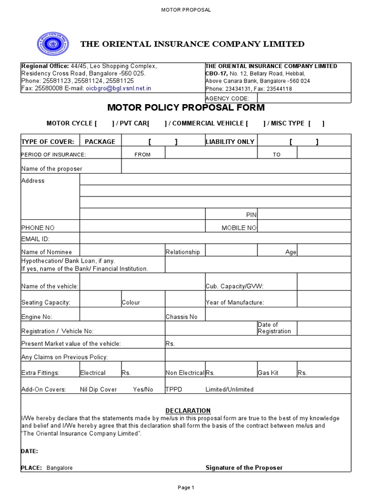 The Oriental Insurance Company Limited Regional Office 44/45, Leo