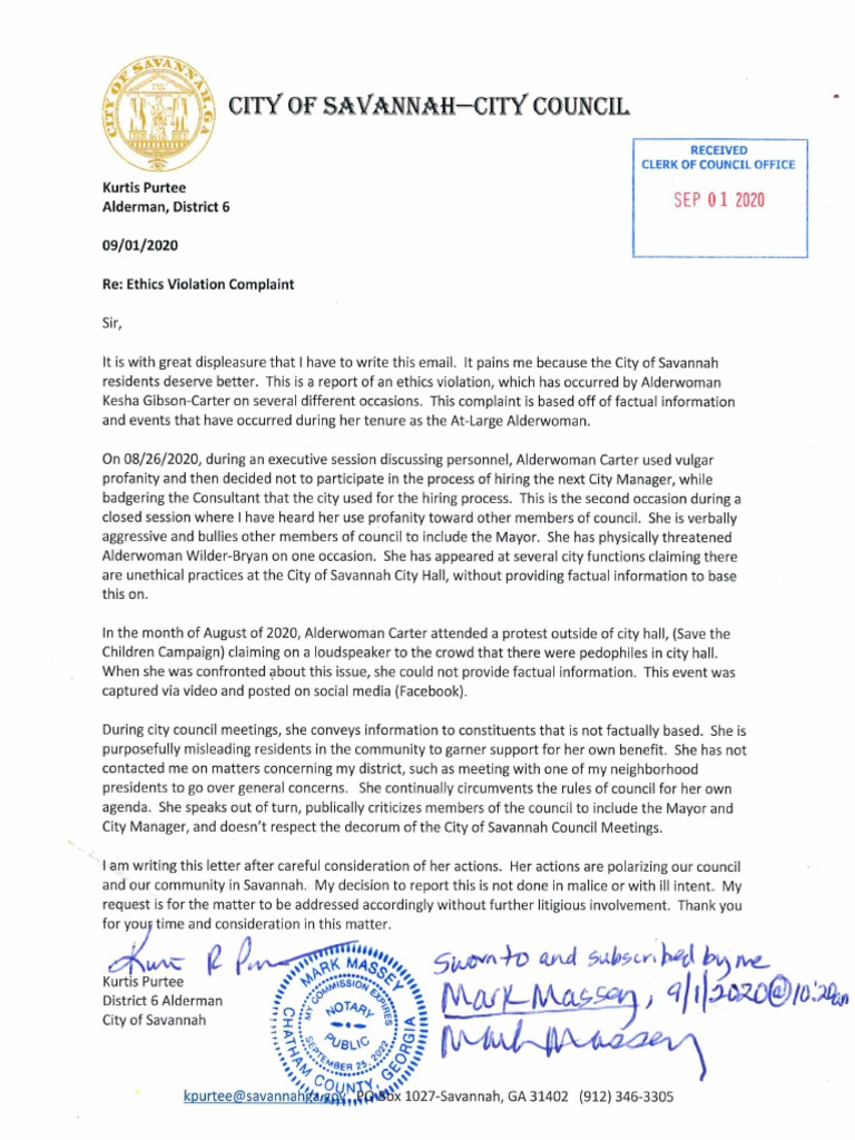 Ethics Complaint - Filed by Kurtis R. Purtee - 20200901 - 1020 AM ...