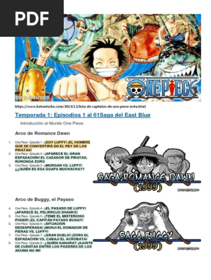 Lista De Capitulos One Piece Pdf Shōnen Manga Serie Anime