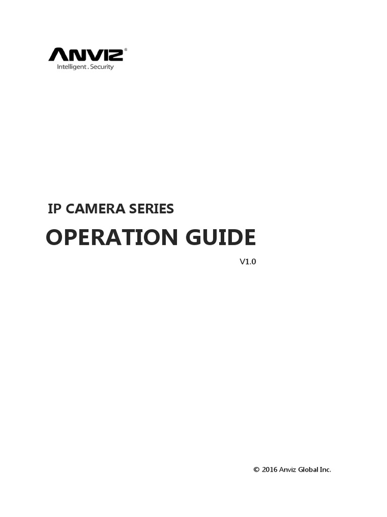 Operation Guide: Ip Camera Series | PDF | Ip Address | Exposure ...