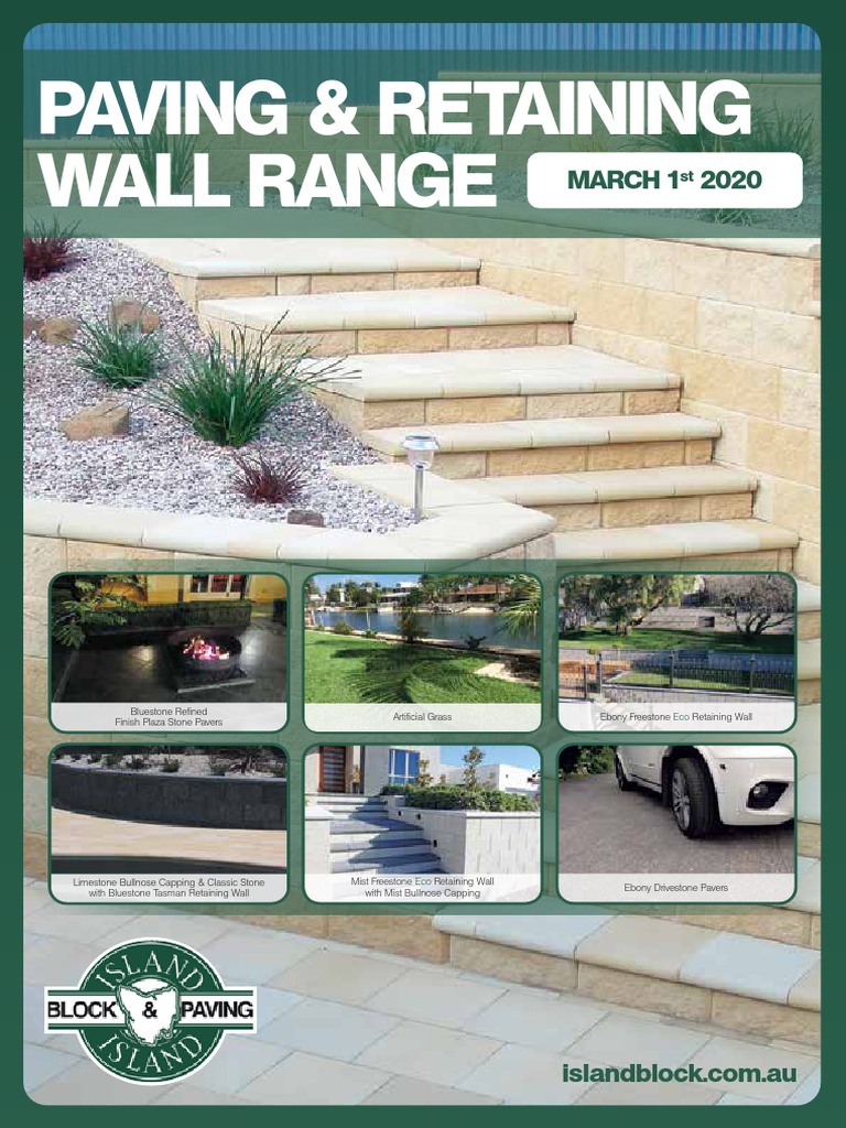 Paving Retaining Wall Price List March 2020 PDF Brick