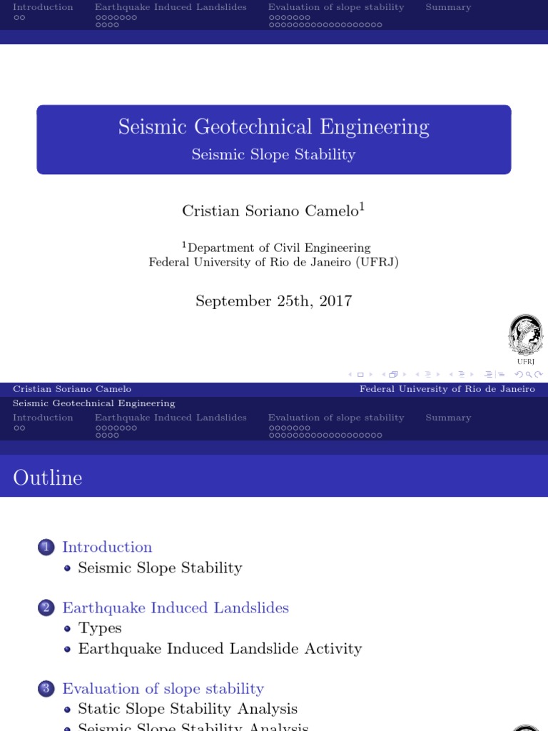 Seismic Slope Stability and Landslides | PDF | Landslide | Geotechnical ...