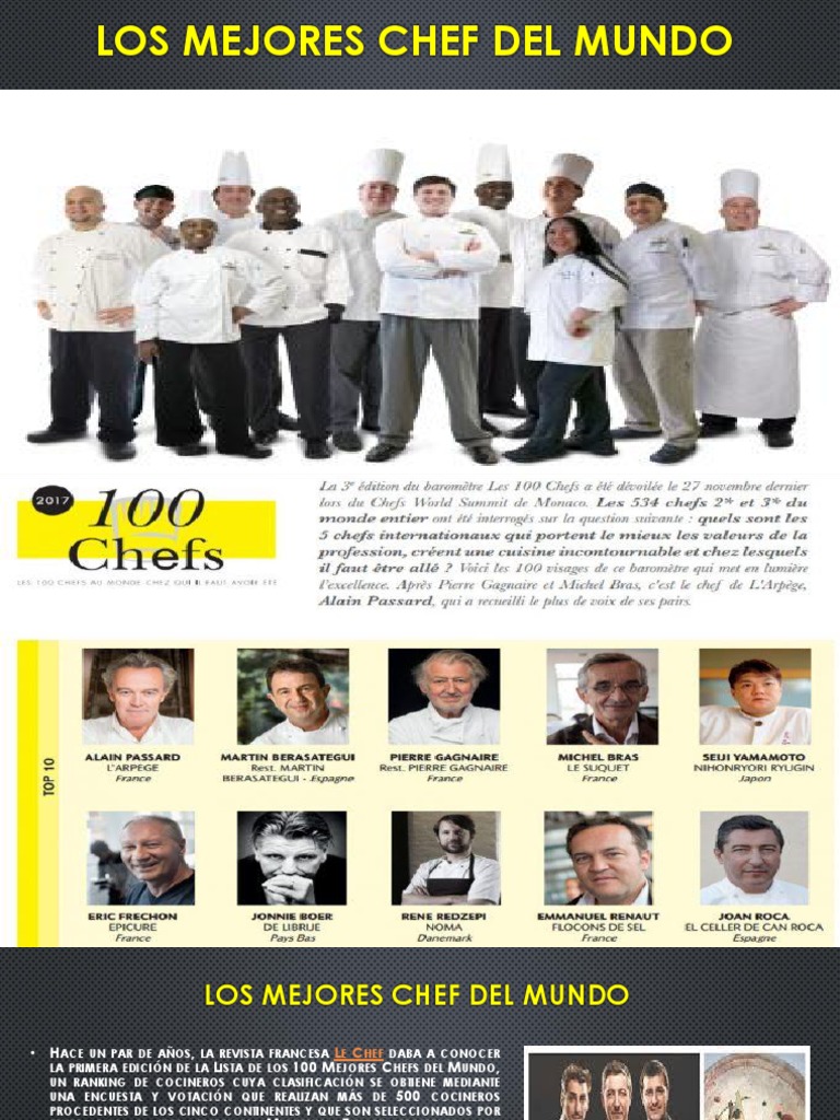 Los Mejores Chef Del Mundo PDF Cocinando Gastronomía