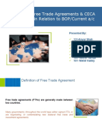 Free Trade Agreements & CECA in Relation To BOP/Current A/c