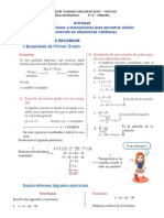 Resolución de inecuaciones de primer grado