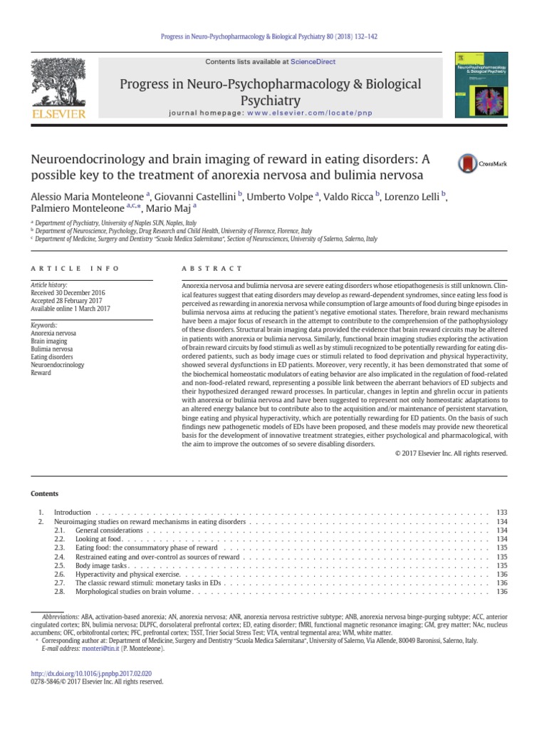 Neuroendocrinology and Brain Imaging of Reward in Eating Disorders ...