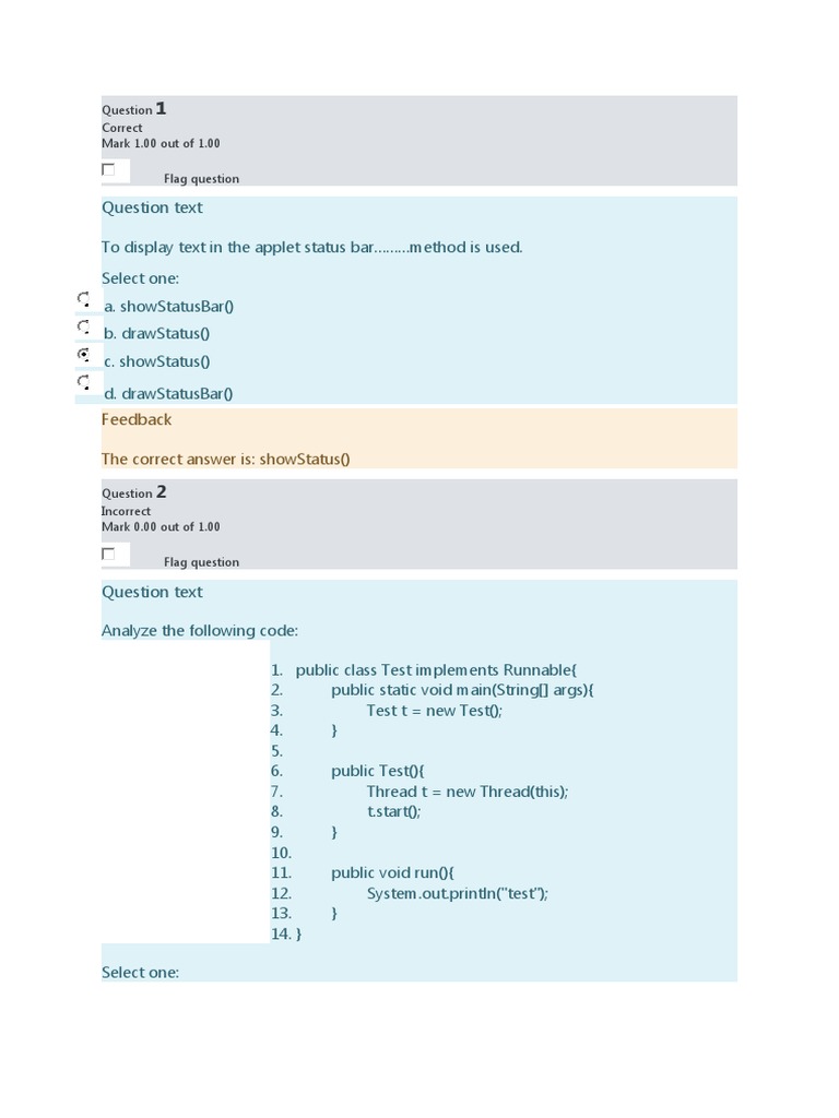 Mock Exam 1 | PDF | Java (Programming Language) | Constructor (Object ...