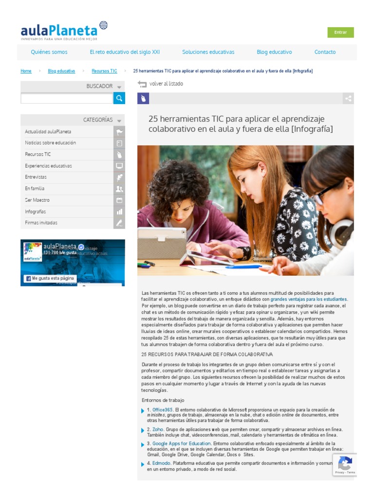 25 Herramientas TIC para Aprendizaje Colaborativo | PDF | Blog | Internet