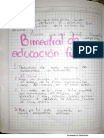 Bimestral de Educacion Fisica Tercer Periodo.