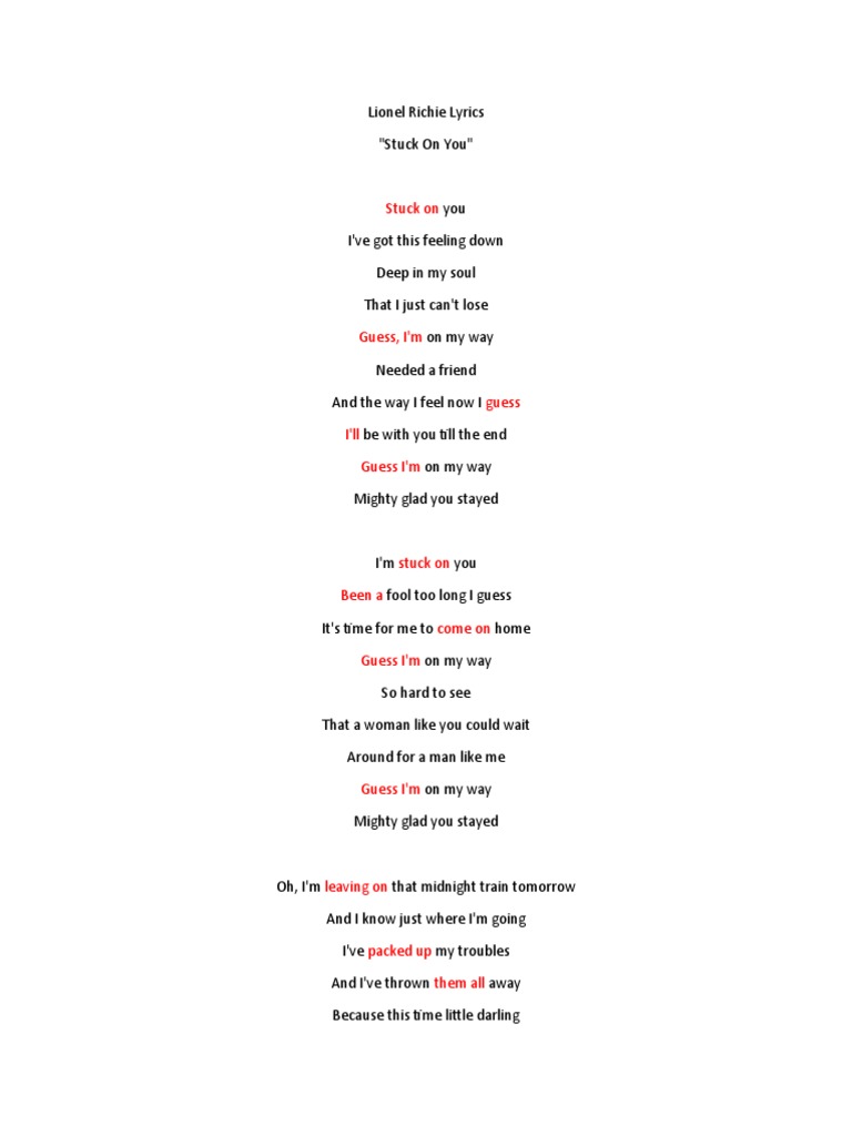 lionel-richie-stuck-on-you-lyrics-pdf