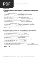 Grammar: Pre-Intermediate Progress Test Unit 4 Test A