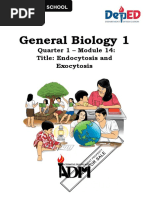 General Biology 1: Quarter 1 - Module 14: Title: Endocytosis and Exocytosis