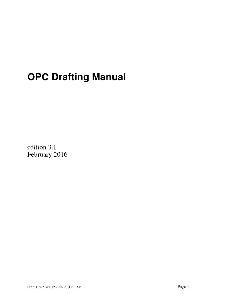 OPC Drafting Manual Overview | PDF | Treaty | Bill (Law)