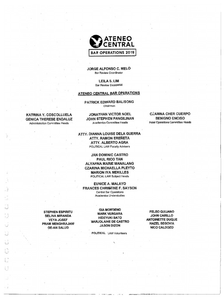 Ateneo Vcentral: Bar Iew Oord or | PDF | Territorial Waters | Constitution
