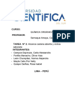 CURSO QUÍMICA ORGÁNICA: ALCANOS CADENA ABIERTA Y CÍCLICA SATURADA