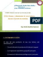 Manejo y alimentación de vacas lecheras durante el período de transición