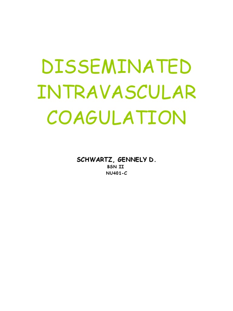Disseminated Intravascular Coagulation | PDF | Bleeding | Coagulation