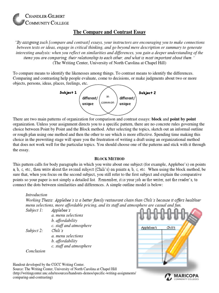 Compare and Contrast Essay Guide | PDF | Essays | Psychological Concepts