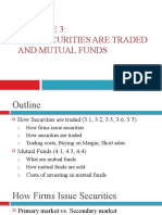 Lecture 3 How Securities Are Traded and Mutual Funds