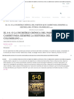 El 5-0. O La Increíble Crónica Del Partido Que Cambió para Siempre La Historia Del Fútbol Colombiano