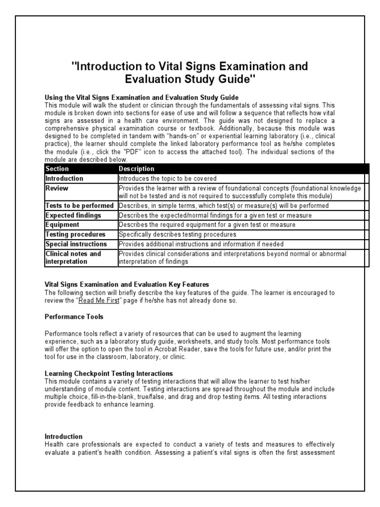 Introduction to Vital Signs Assessment | PDF | Pulse | Blood Pressure
