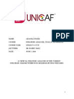 Name: Adaora Uzoma Course: Strategic Analysis, Tools & Techniques Course Code: ST4S38-V1-17270 Lecturer: Dr. Rajeev Bali Date: JUNE 5, 2020