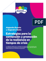 Estrategias para La Contención y Promoción de La Resiliencia en Tiempos de Crisis