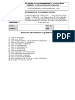 RECONOCIMIENTO DE APRENDIZAJES PREVIOS-desarrollar El Plan de Implementacion PDF