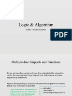 Logic & Algorithm: Lec02a - Function in Python