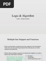 Logic & Algorithm: Lec02a - Function in Python