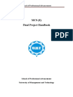 Mcs (E) Final Project Handbook: School of Professional Advancement