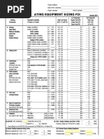 Heating Equipment Sizing Form