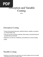 Absorption and Variable Costing