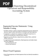 Segment Reporting Decentralized Operations and Responsibility Accounting System