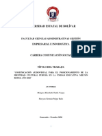 17-Int ̈comunicación Audiovisual para El Posicionamiento de La Identidad Cultural Puruhá en La Unidad Educativa Milton Reyes, Año 2020 PDF