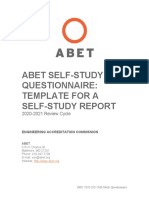 Abet Self-Study Questionnaire: Template For A Self-Study Report