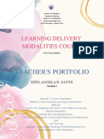 Learning Delivery Modalities Course: Teacher'S Portfolio