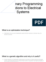 Evolutionary Programming Applications To Electrical Systems